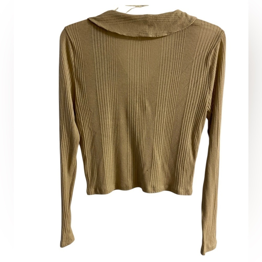 Madewell Khaki Variegated Polo Shirt Large - Picture 3 of 7